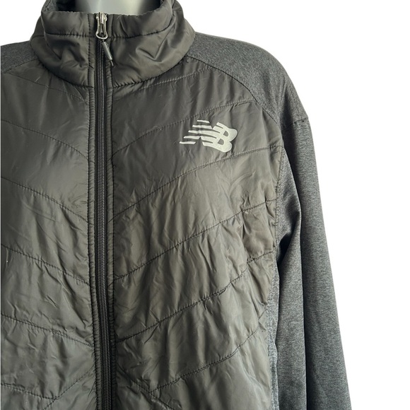 New Balance Quilted Puffer Full Jacket Black and Gray Mens • Used • Size: Large - Picture 3 of 6